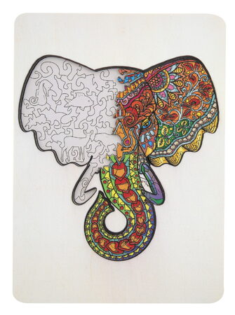 Dřevěné puzzle Slon 132 dílků