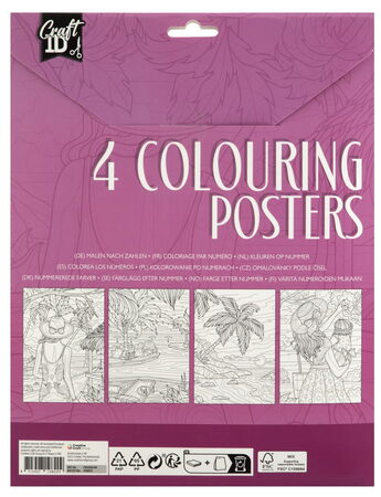 Vymalovánky 4 obrázky + 10 pastelek  A4