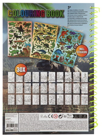 Kniha omalovánek + samolepky Dinosauři