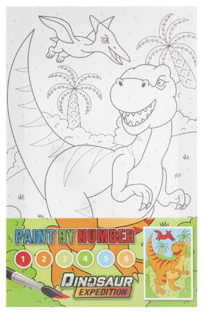 Malování podle čísel + vodovky Dinosaurus