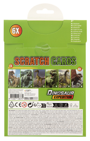 Vyškrabávací obrázky Dinosaurů  6 scratcg cards 21x14