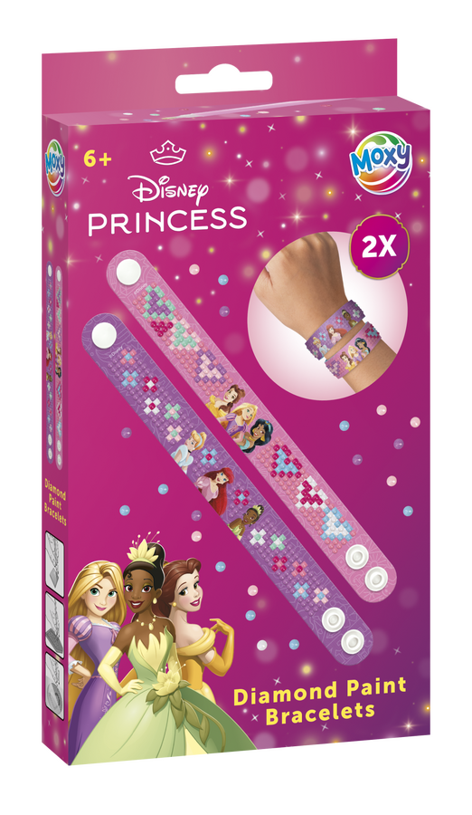 Diamantové malování Disney Princezny - výroba náramků 2 ks