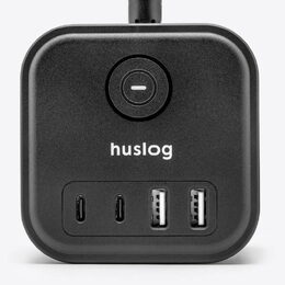 Nabíjecí stanice Huslog 15W 3xzásuvka, 2xUSB-C, 2xUSB černá