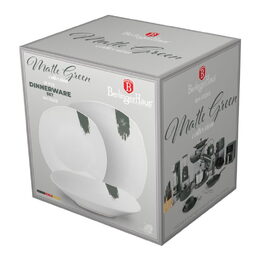 BERLINGERHAUS Jídelní sada talířů 18 ks Matte Green Collection bílá-zelená BH-10205