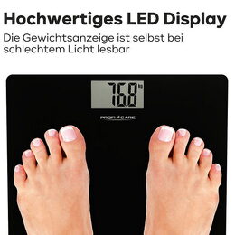 ProfiCare PW 3122 skleněná osobní váha černá