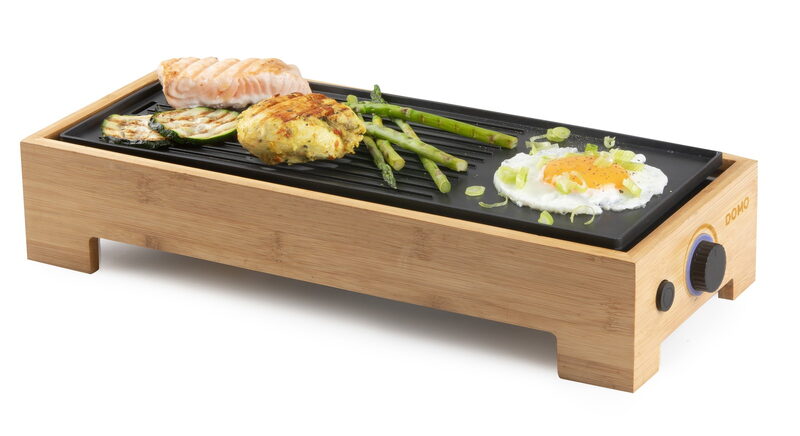 Stolní elektrický gril Plancha - Bamboo Style - DOMO DO9270G, 1 000 W, termostat