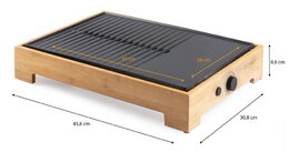 Stolní elektrický gril Plancha - Bamboo Style - DOMO DO9271G, 1 800 W, termostat