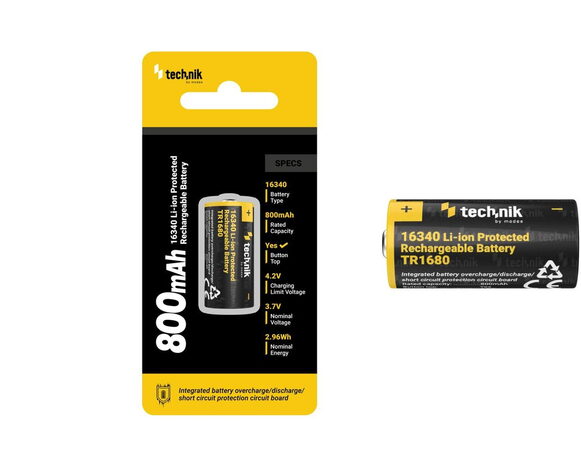 Technik TR1680 baterie 16340 Li-ion 800mAh 3,7V (RCR123)