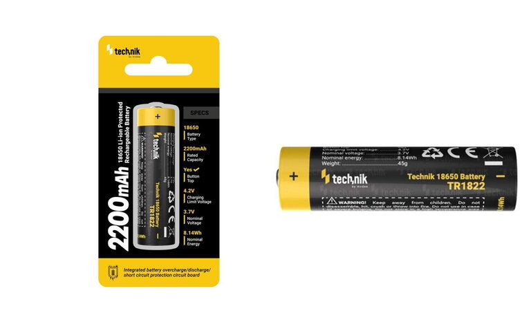 Technik TR1822 baterie 18650 Li-ion 2200mAh 3,7V