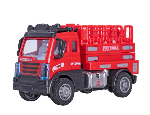 Mikro auto hasičské FIRE II plast 13cm na zpětný chod