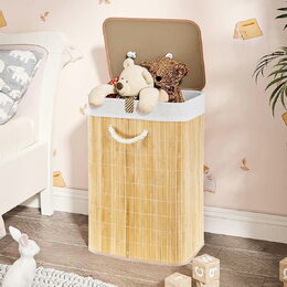 ALPINA Koš na prádlo bambus skládací přírodní 40x30x56cm ED-249795prir