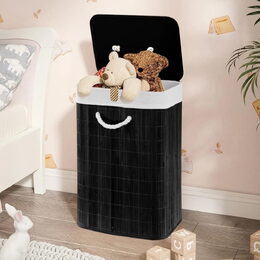 ALPINA Koš na prádlo bambus skládací černá 40x30x56cm ED-249795cern