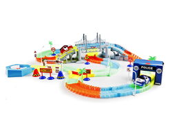 Variabilní dráha svítící ve tmě 220 dílů + autíčko s LED světlem