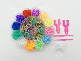 Sada gumiček 900 ks na výrobu náramků Loom band - květina