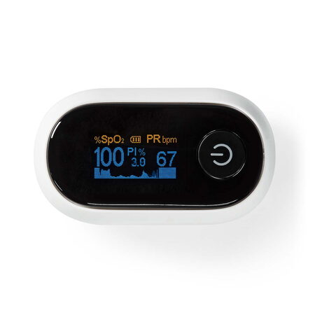 Nedis SmartLife Pulzní Oxymetr | Bluetooth | OLED Displej | Perfuzní index / Pul
