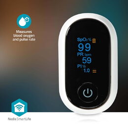 Nedis SmartLife Pulzní Oxymetr | Bluetooth | OLED Displej | Perfuzní index / Pul