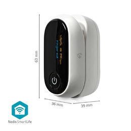 Nedis SmartLife Pulzní Oxymetr | Bluetooth | OLED Displej | Perfuzní index / Pul