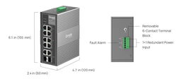 Switch TP-Link IES210GPP průmyslový, 2x SFP combo, 8x GLan s Poe+, 240W, DIN, Omáda SDN