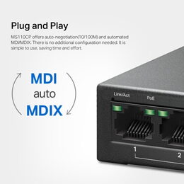 Switch TP-Link Mercusys MS110CP 2x GLAN, 8x LAN s PoE+, 65W