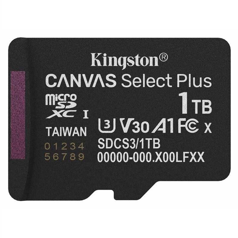 Paměťová karta Kingston Canvas Select Plus MicroSDXC 1TB UHS-I U3 (R150/W30)