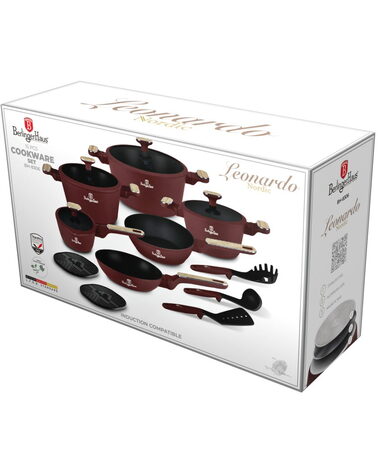 BERLINGERHAUS Sada nádobí s titanovým povrchem 15 ks Leonardo Nordic Collection BH-8306