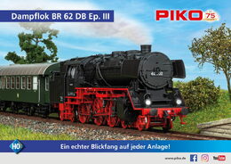 Piko Parní lokomotiva BR 62 DB III včetně zvukového dekodéru a generátoru páry, digitální - 50702