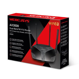 WiFi router TP-Link MERCUSYS MR80X AX3000 dual AP/router, 3x GLAN, 1x GWAN/ 574Mbps 2,4/ 2402Mbps 5GHz, poškozený obal