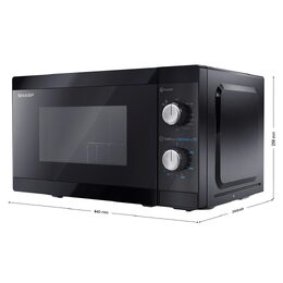 Mikrovlnná trouba SHARP, YC-MG01E-B, gril, 20 L, 5 úrovní mikrovlnného výkonu,
rozmrazování, časovač, vnitřní osvětlení, 120 W