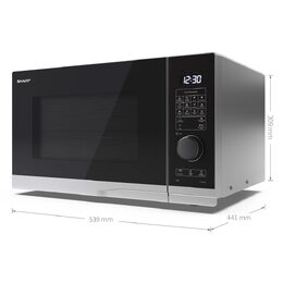 Mikrovlnná trouba SHARP, YC-PG234AE-S, 23 L, 12 automatických programů, gril,
časovač, rozmrazování, ECO funkce,