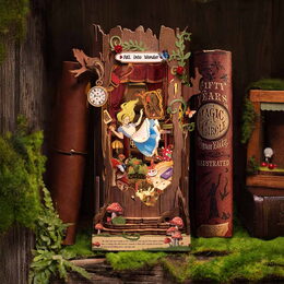 RoboTime 3D skládačka Zarážka na knihy Miniatura domečku Cesta do říše divů