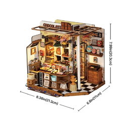 RoboTime 3D dřevěná skládačka Miniatura domečku Henryho čokoládovna