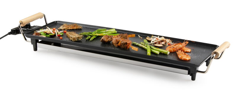Rodinný gril Teppanyaki - Wood Look - DOMO DO8312TP, Příkon: 1 800 W, Pečící plo