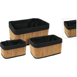 HOMESTYLING Sada košíků 3 ks bambus/len KO-KR9000090