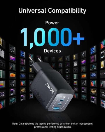 Nabíječka do sítě Anker Prime GaN 67W, 2xUSB-C, 1xUSB černá