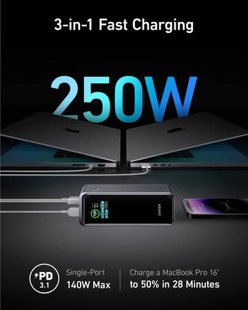 Powerbanka Anker Prime 27650mAh, 250W černá