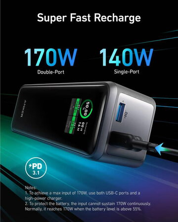 Powerbanka Anker Prime 27650mAh, 250W černá