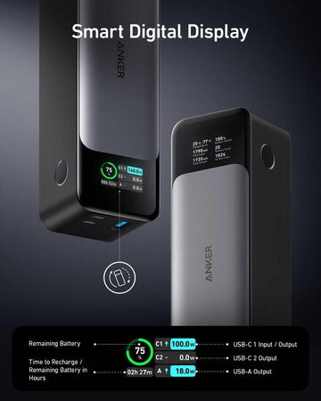 Powerbanka Anker 737 24000mAh, 140W černá
