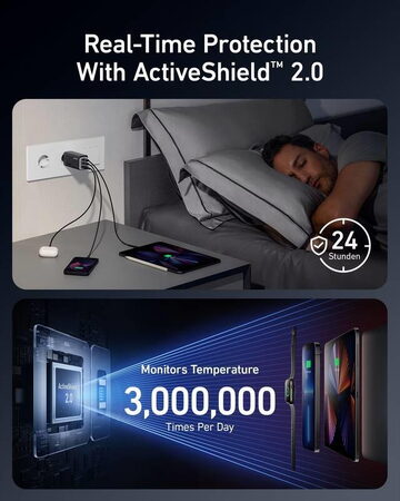 Nabíječka do sítě Anker 737 120W, 2xUSB-C, 1xUSB černá