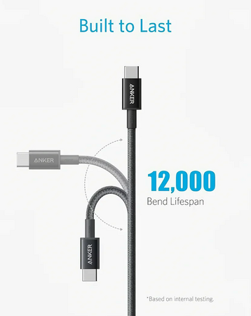Kabel Anker USB-C/USB-C 0,9m 240W černý