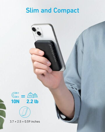 Bezdrátová powerbanka Anker 321 MagGo 5000mAh, 12W černá