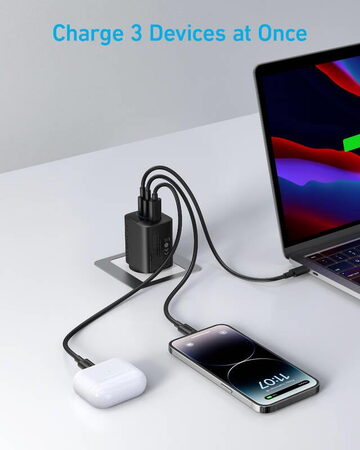 Nabíječka do sítě Anker 336 67W, 2xUSB-C, 1xUSB černá