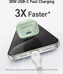 Nabíječka do sítě Anker 511 Nano 4 30W, USB-C zelená