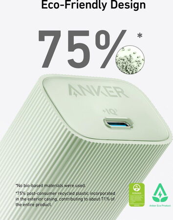 Nabíječka do sítě Anker 511 Nano 4 30W, USB-C zelená