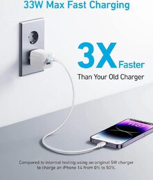 Nabíječka do sítě Anker 323 33W, 1xUSB-C, 1xUSB bílá