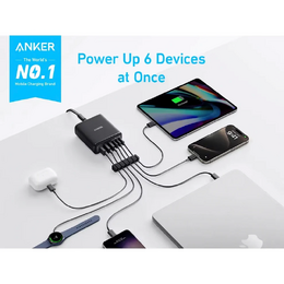 Nabíjecí stanice Anker 112W 3xUSB-C, 3xUSB černá