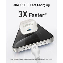 Nabíječka do sítě Anker 511 Nano 4 30W, USB-C bílá