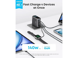 Nabíječka do sítě Anker 140W, 3xUSB-C, 1xUSB šedá