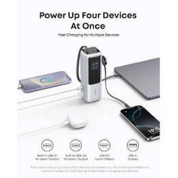 Powerbanka Anker 25000mAh, 165W s kabelem USB-C stříbrná