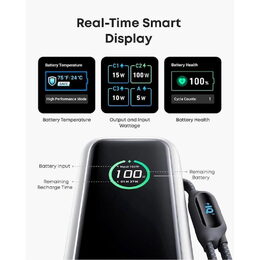 Powerbanka Anker 25000mAh, 165W s kabelem USB-C stříbrná