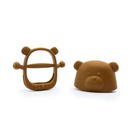 Silikonové kousátko Kidnort Glitre hnědé 3m+